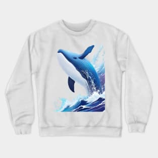 majestic whale in painting style. Crewneck Sweatshirt